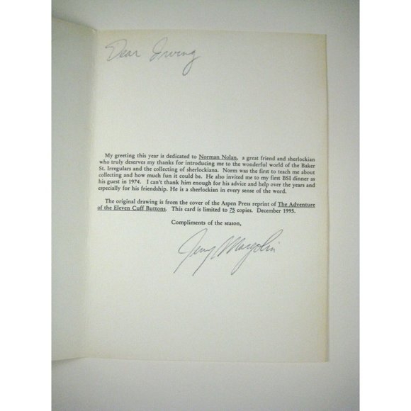 Sherlock Holmes Limited Edition Card Adventure Eleven Cuff Buttons 1995 Pudim - Picture 5 of 7